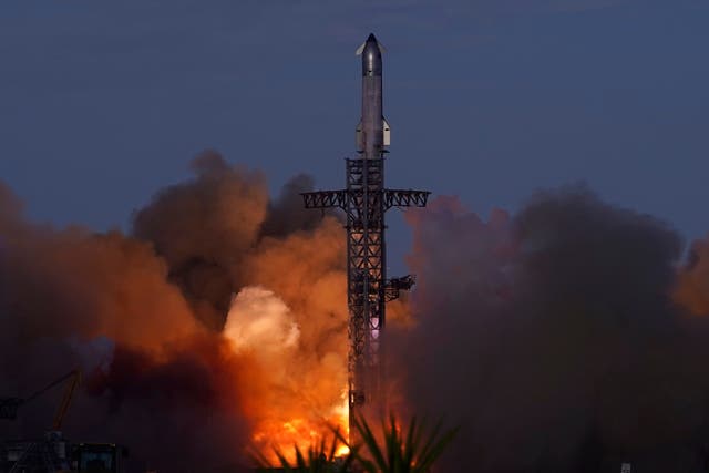 <p>Elon Musk’s mega rocket Starship, which the tech billionaire hopes will one day carry humans to Mars, has completed its first successful test flight, following a year of – at times explosive – mishaps</p>