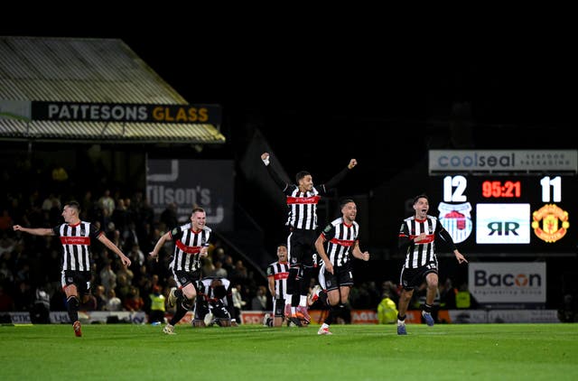 <p>Grimsby enjoyed a memorable night against Manchester United</p>