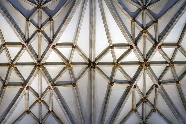A view of part of the Nave ceiling vaulting in Canterbury Cathedral (Gareth Fuller/PA)