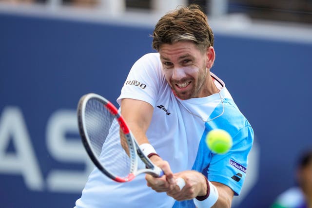 Cameron Norrie hits a backhand (Yuki Iwamura/AP)