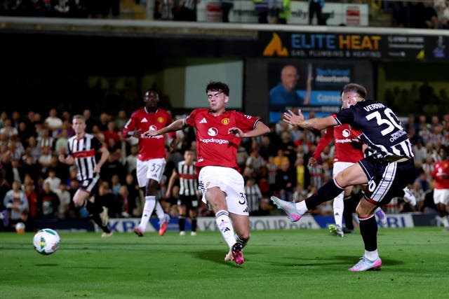 Manchester United crashed to a Carabao Cup defeat at Grimsby (Nigel French/PA)