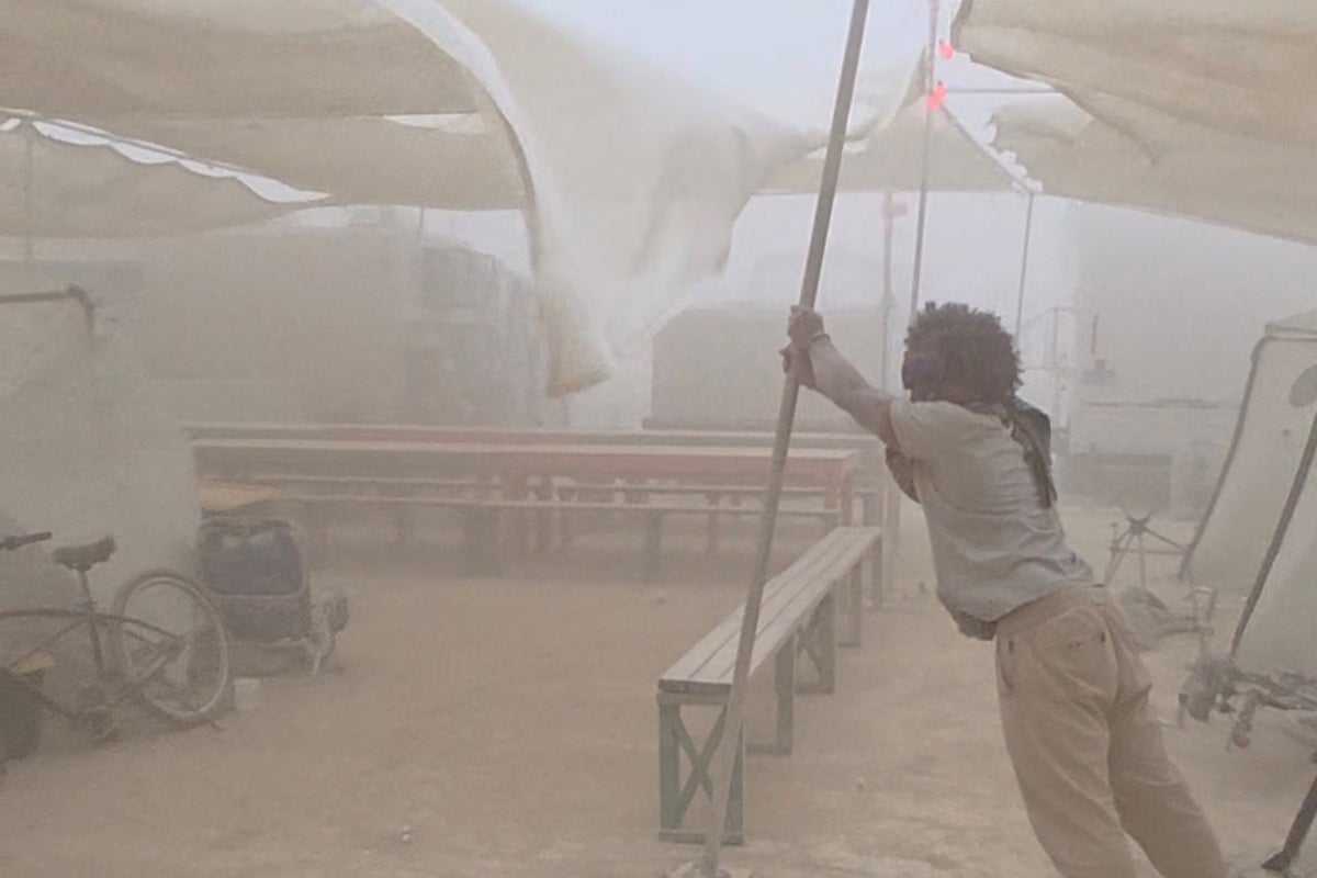 Burning Man’s ‘Orgy Dome’ destroyed by high winds as dust storm hits festival