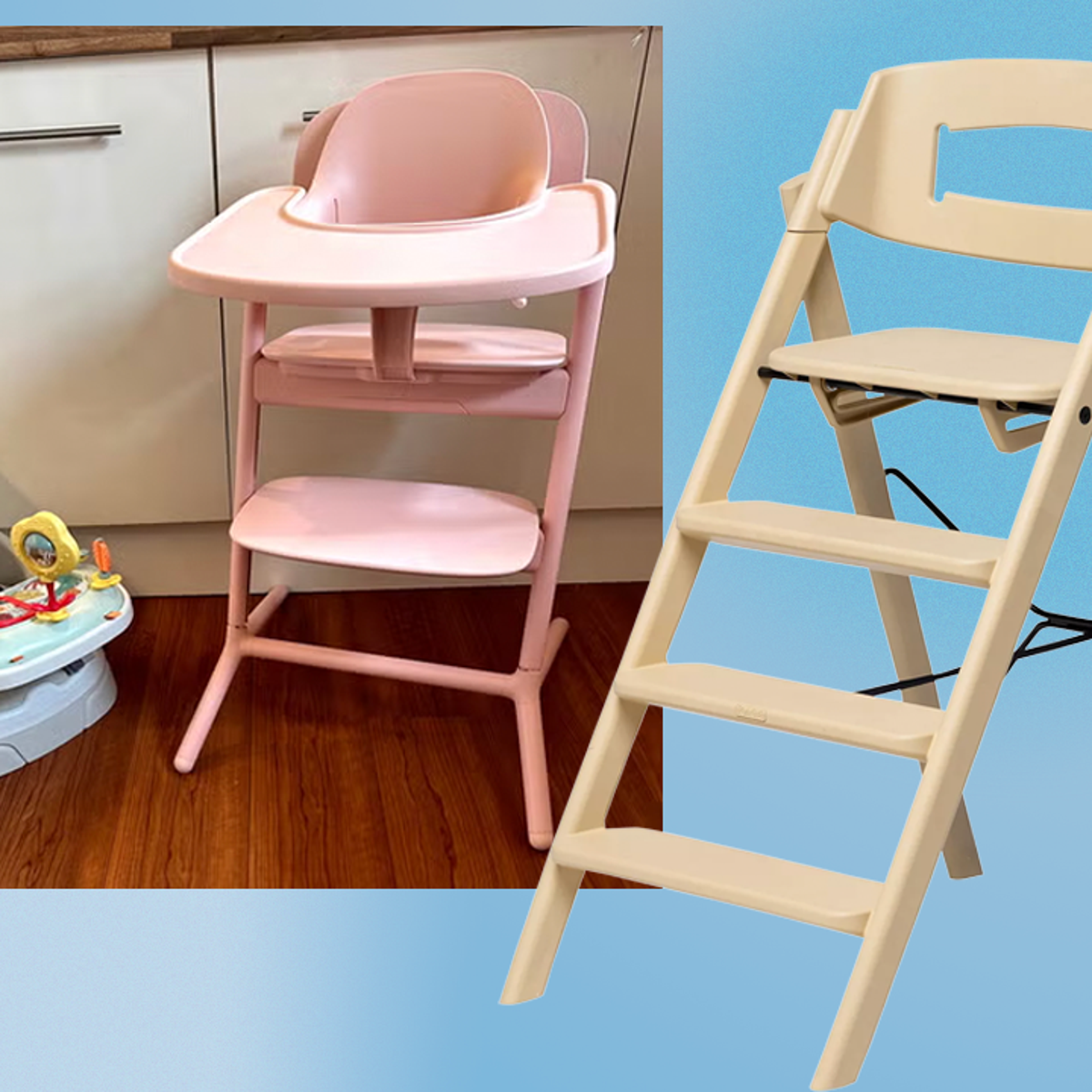 Mash High Chair Bundle - White Highchair, White Newborn Seat, Salmon Cushion - Tralee Nursery Supplies