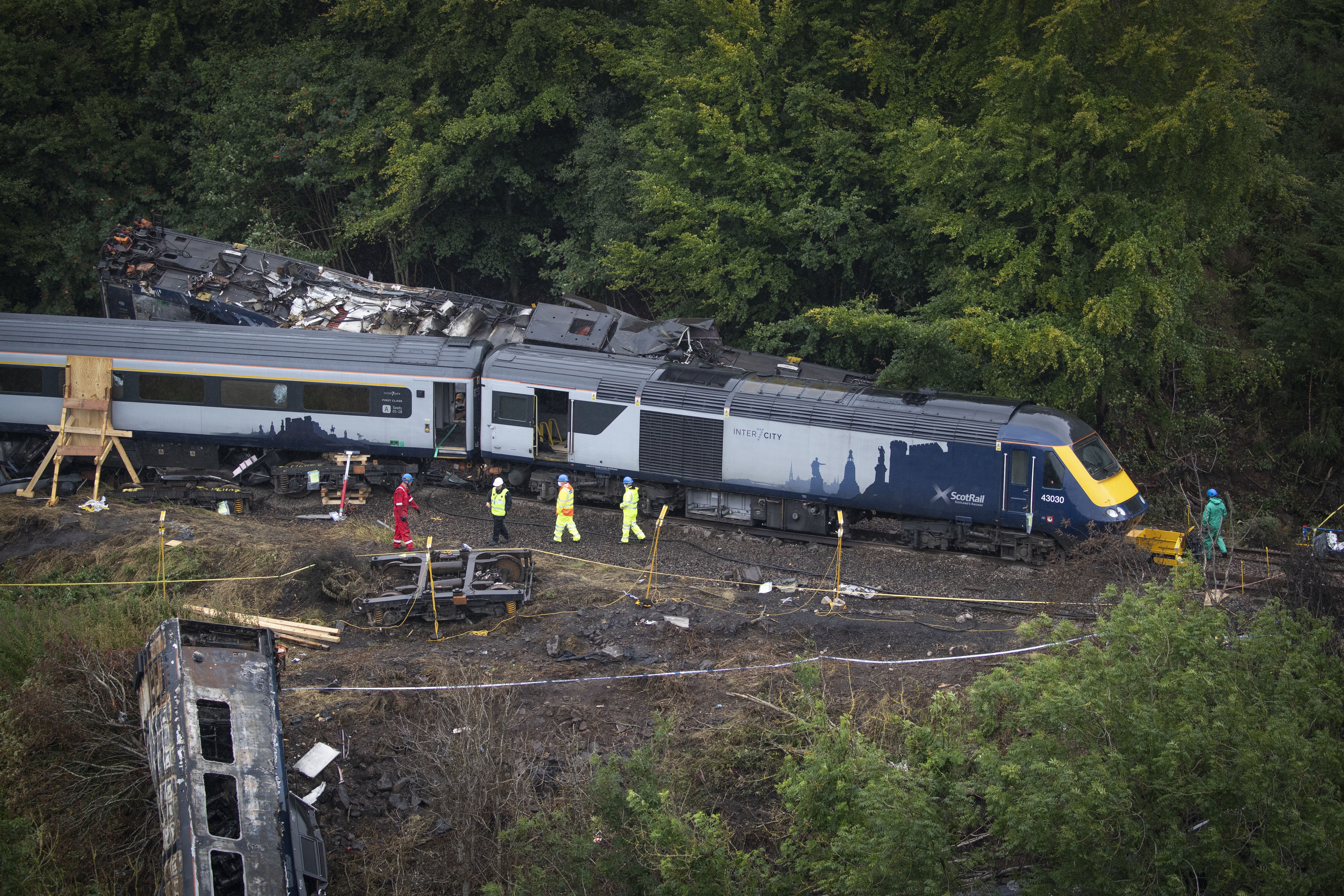 A train derailment in August 2020 claimed three lives (Jane Barlow/PA)