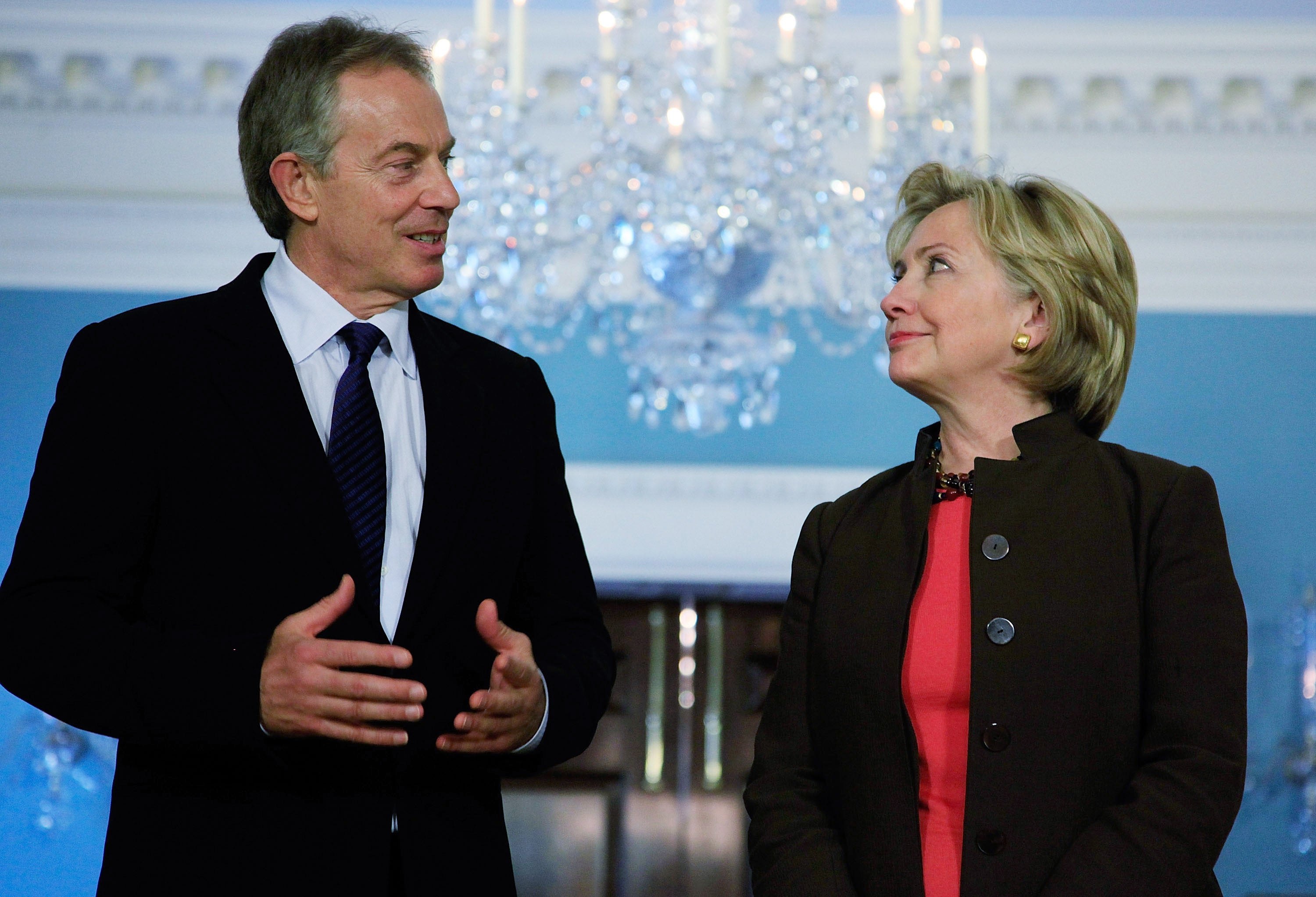 A post-PM Blair meeting with Hillary Clinton in 2009