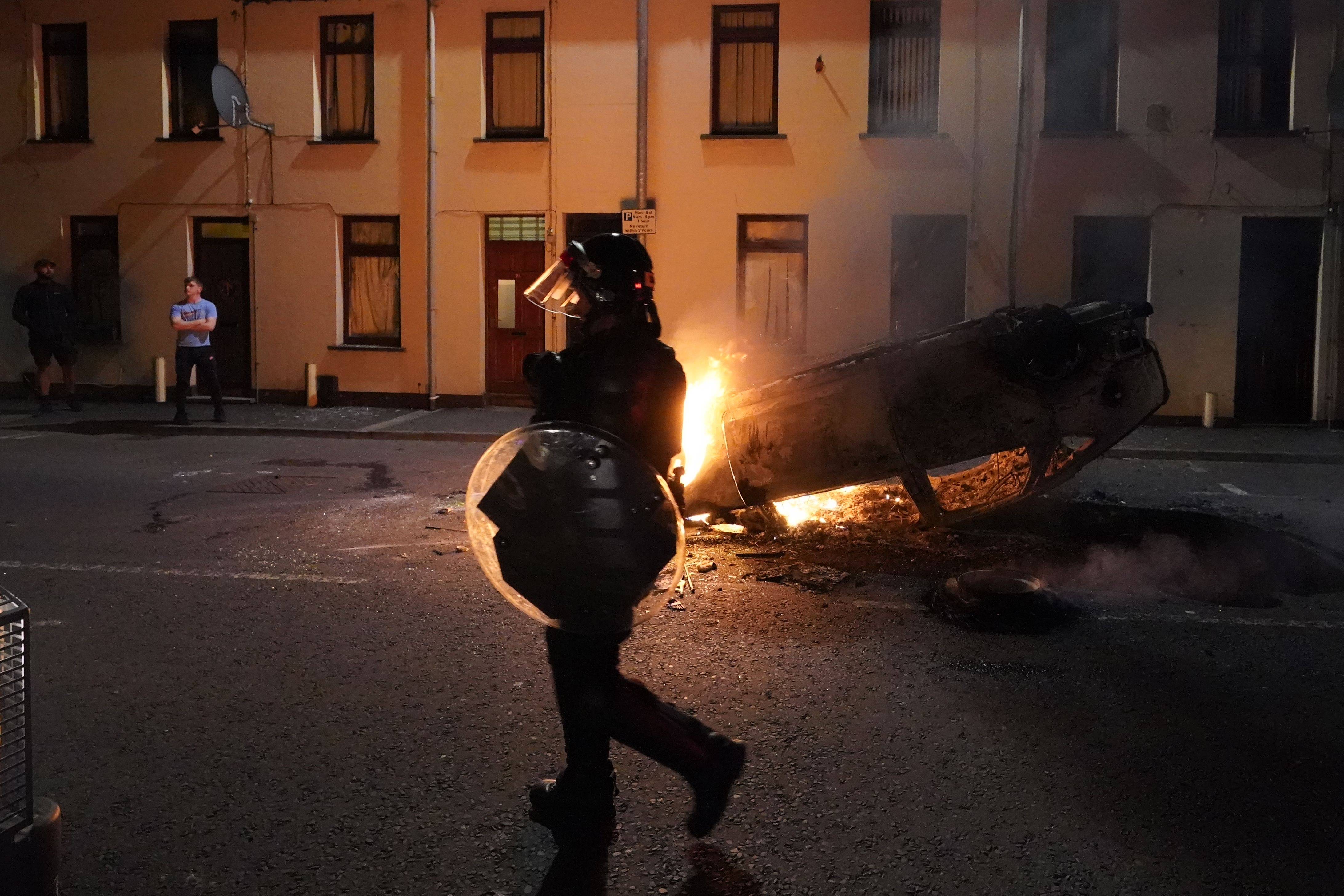 Anti-immigration violence flare in Ballymena in June (PA)