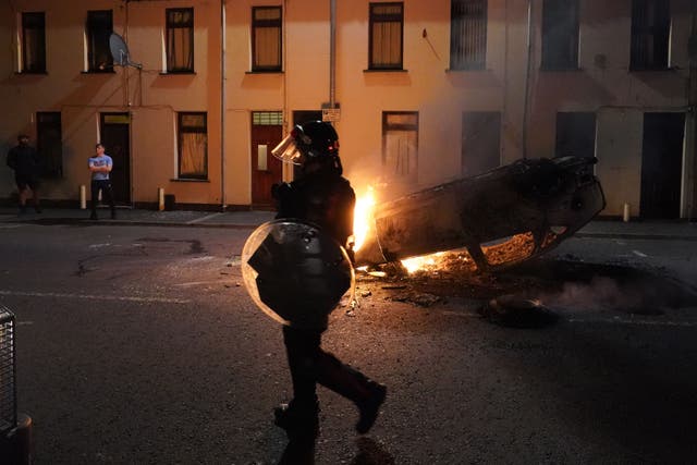 Anti-immigration violence flare in Ballymena in June (PA)