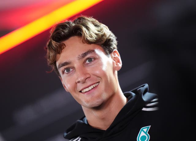 <p>George Russell is interviewed at Circuit Zandvoort</p>