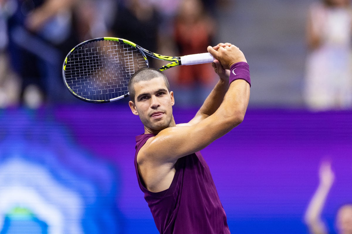 Carlos Alcaraz explains US Open golf swing celebration after storming into third round Carlos Alcaraz explains US Open golf swing celebration after storming into third round