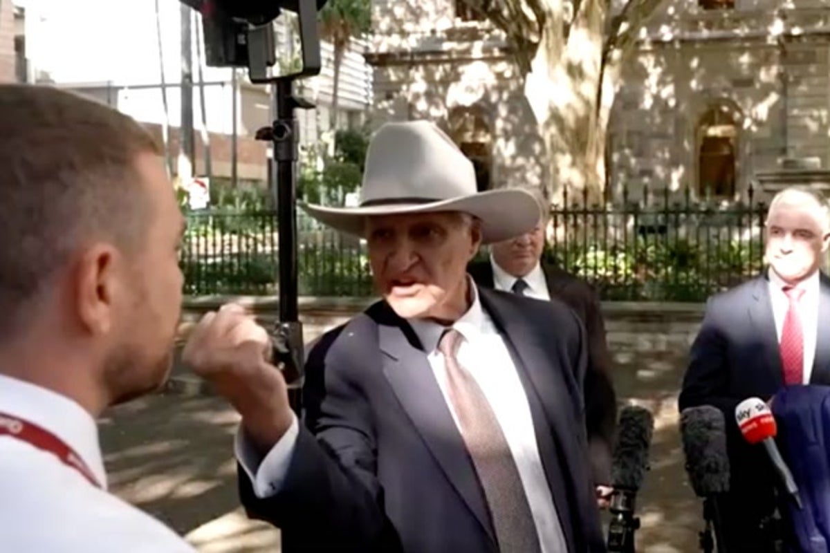Watch moment Australian politician Bob Katter shakes fist at journalist in angry outburst