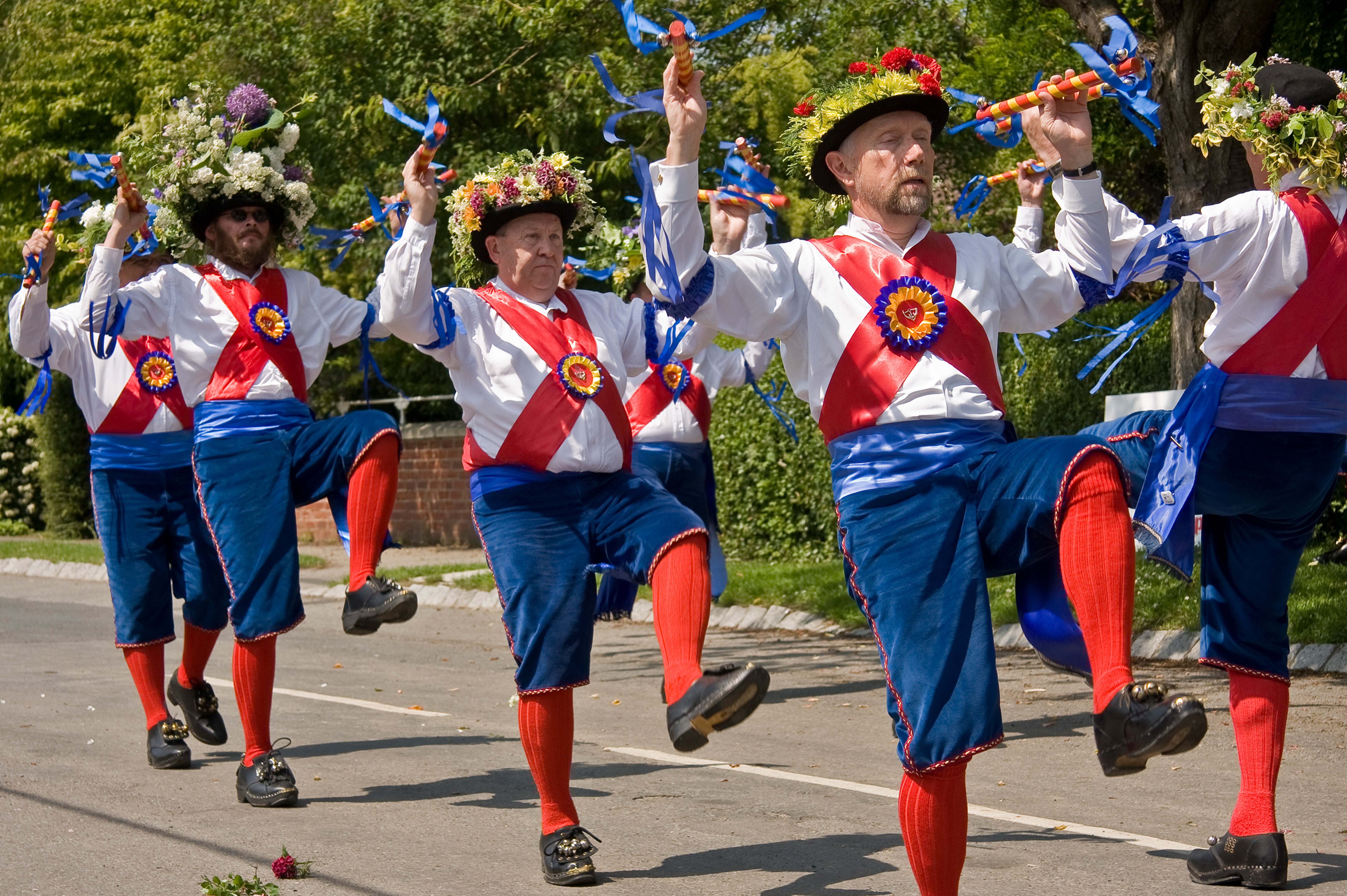 The orginal flash mob? Morris dancing is still going strong