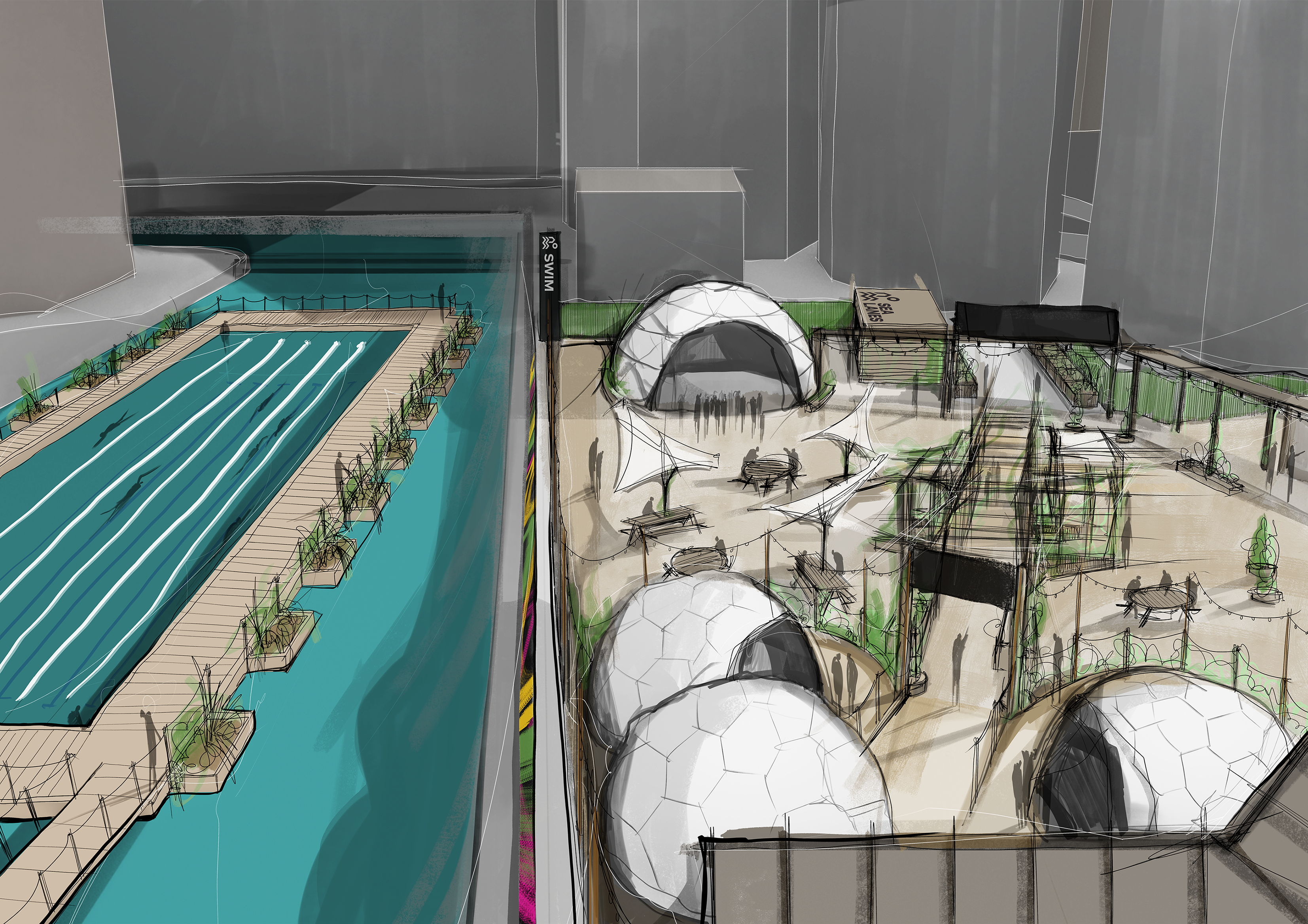 Constructors hope that the new complex will be a 'unique wellness destination' at the center of the East London Financial District