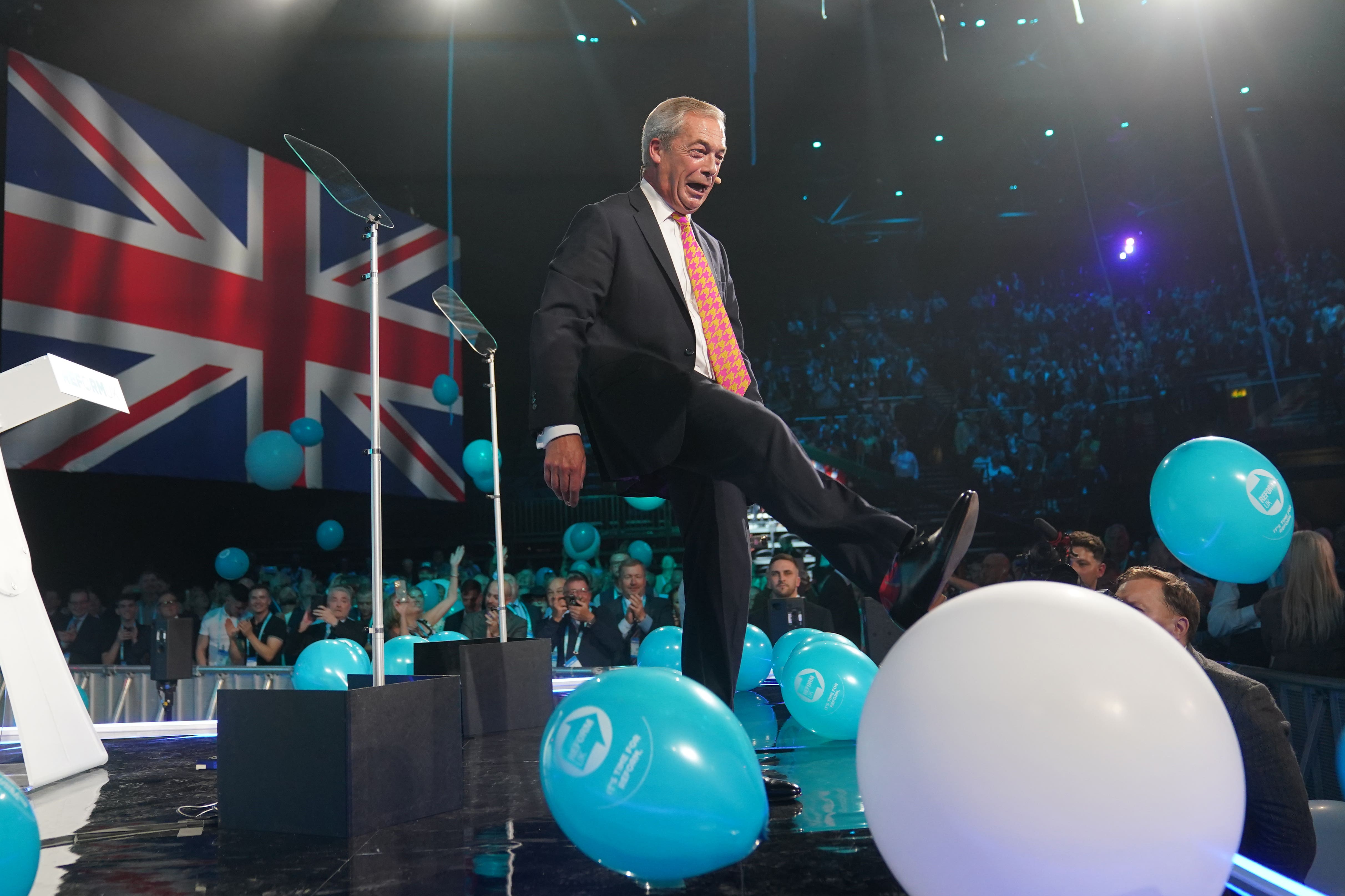 Farage revels in press conferences (Joe Giddens/PA)