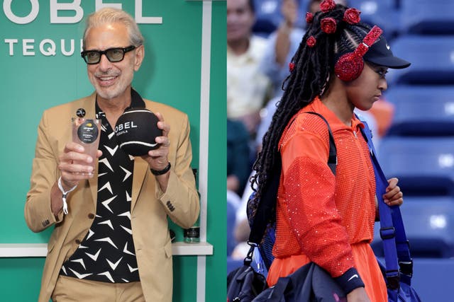 <p>Jeff Goldbum and Naomi Osaka</p>