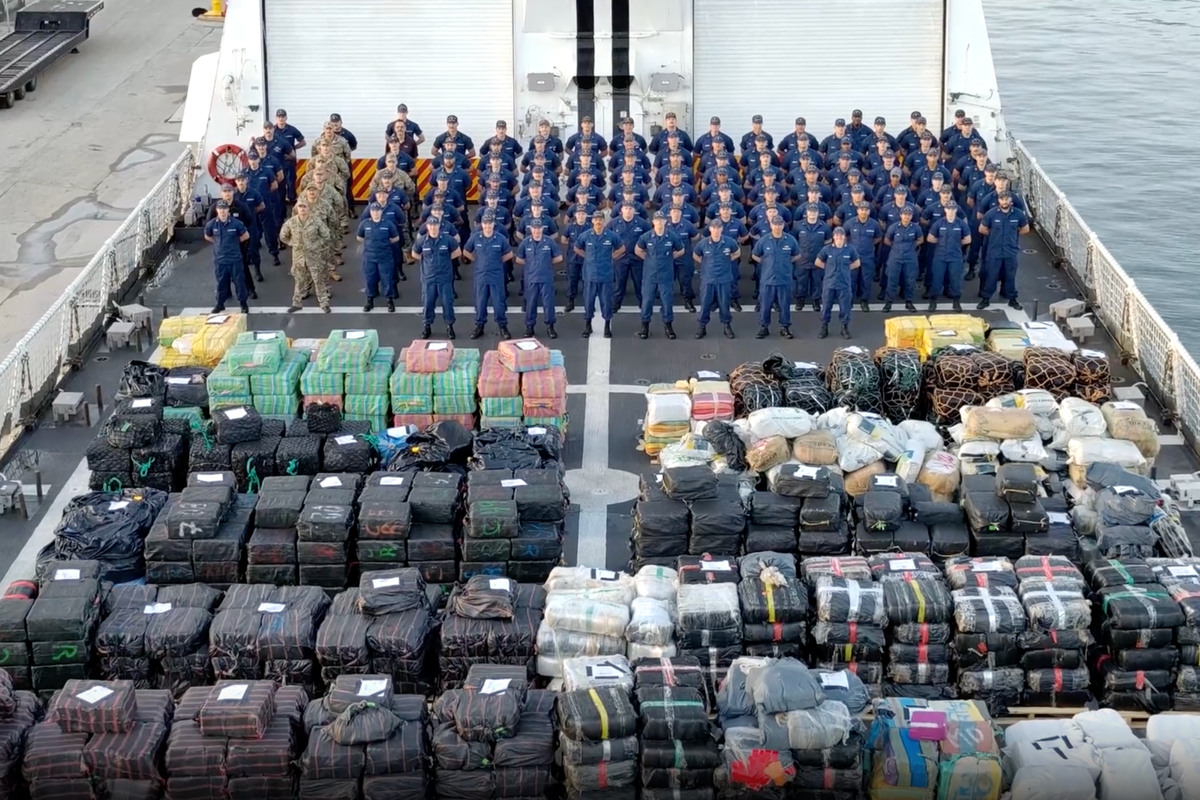 US Coast Guard shows off ‘largest cocaine offload in history’ in 76,000lbs drugs haul