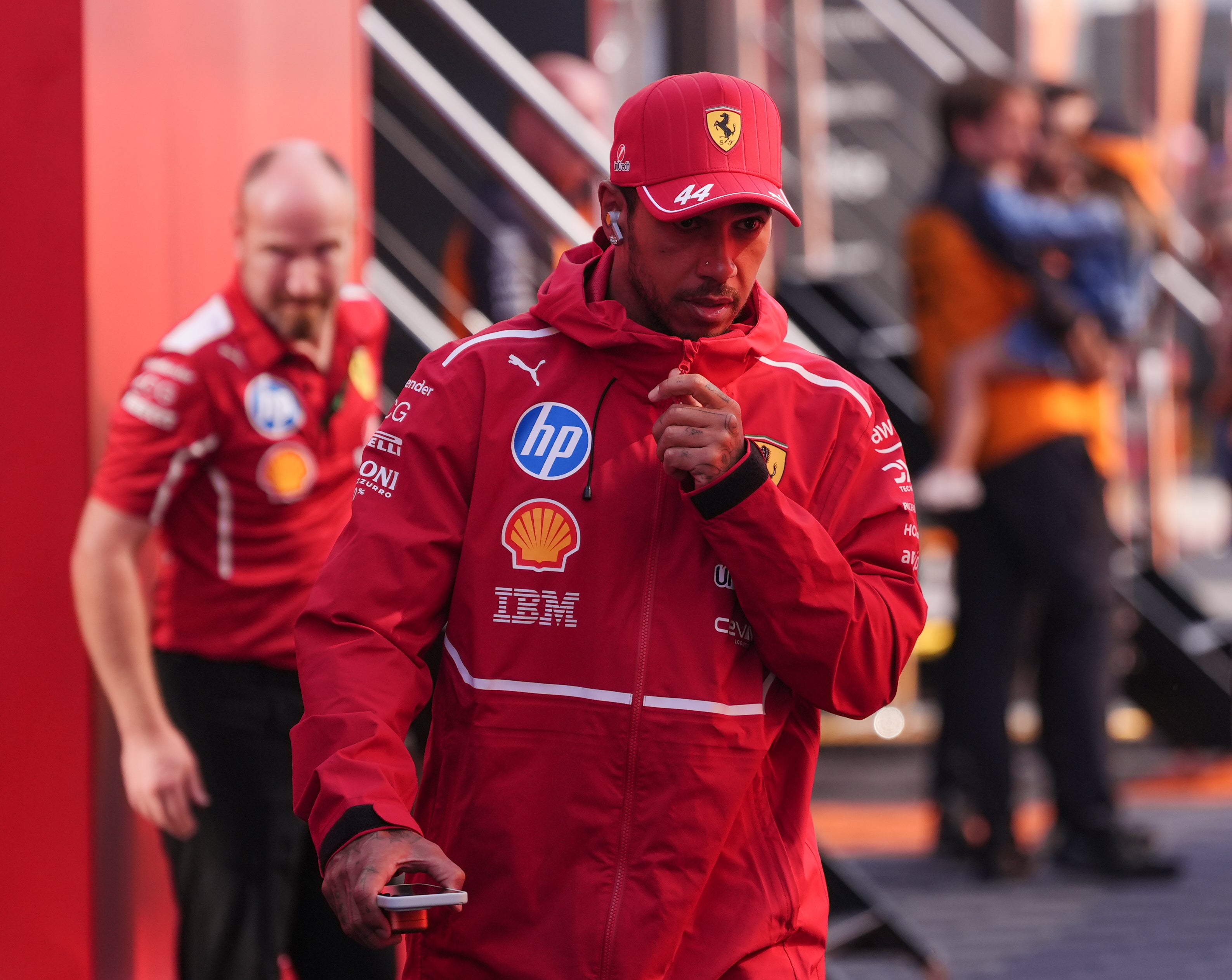 Ferrari's Lewis Hamilton before free practice at Circuit Zandvoort