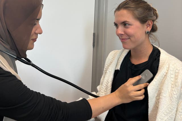 <p>The AI-powered stethoscope allows doctors to test for three different heart conditions within seconds</p>