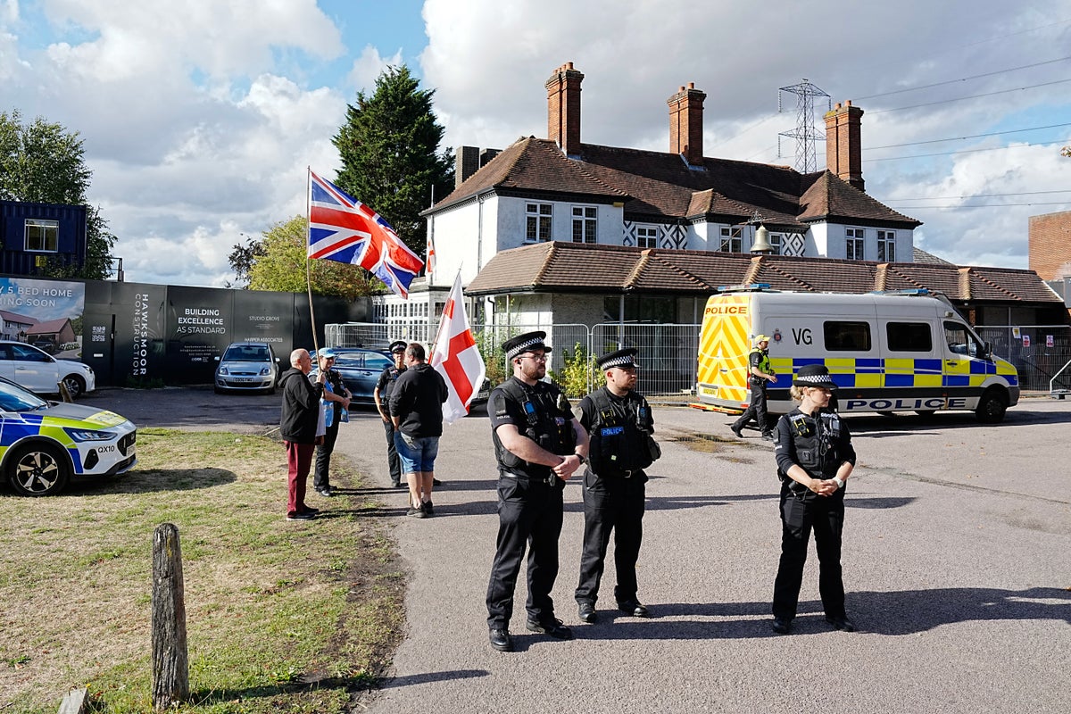 Protestors gather outside Epping hotel housing asylum seekers