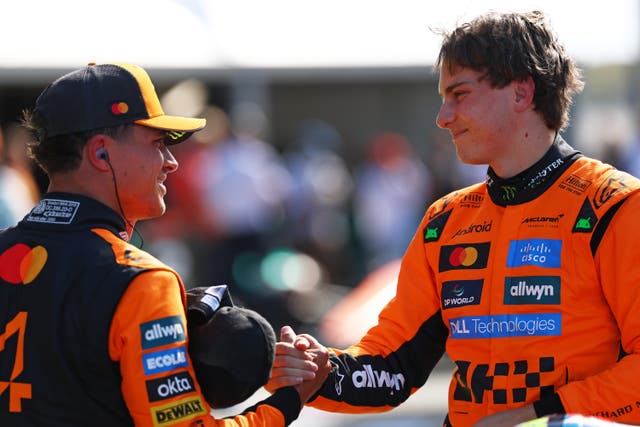 <p>Lando Norris and Oscar Piastri</p>