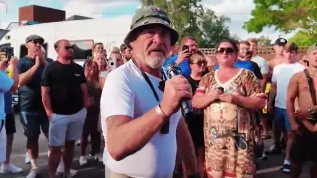 <p>James Regan filmed attending the Epping protests</p>