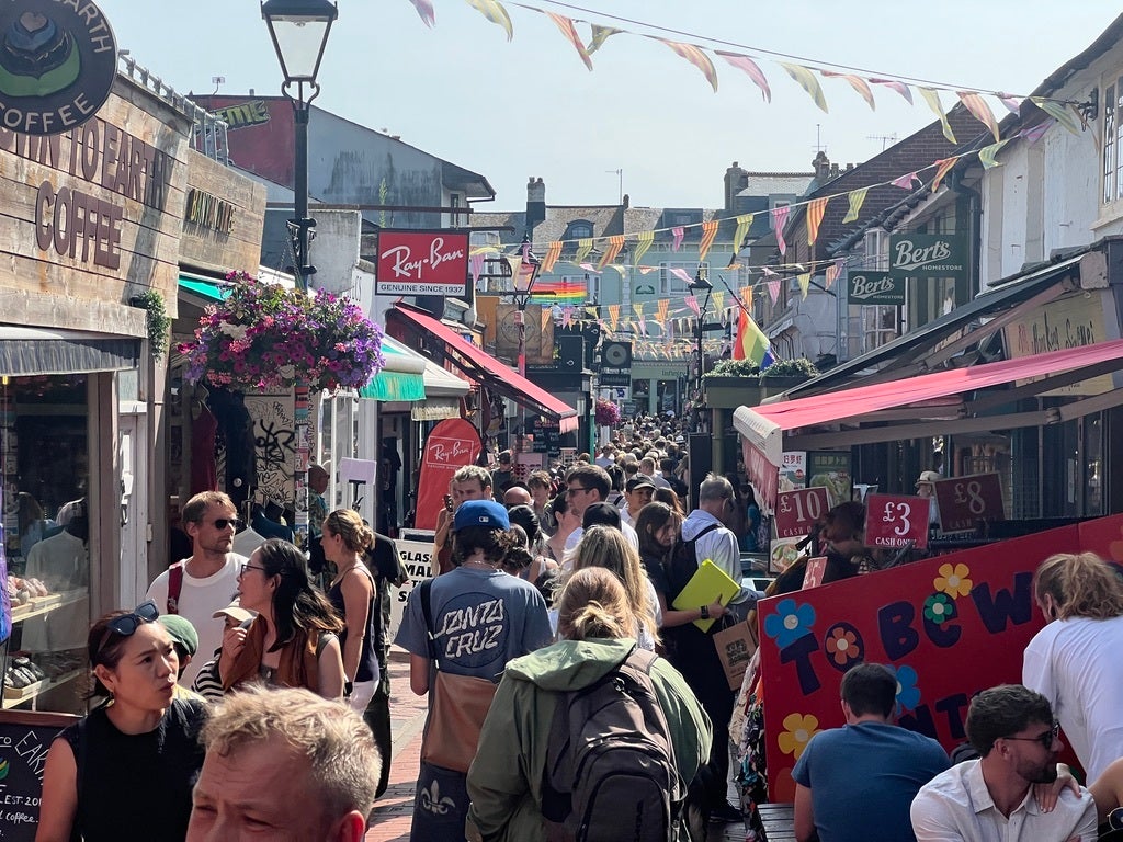 Shopper’s paradise: North Laine in Brighton on a summer’s day