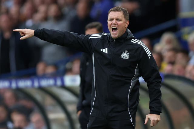 Newcastle manager Eddie Howe saluted his squad after the goalless draw at Leeds (Nigel French/PA)