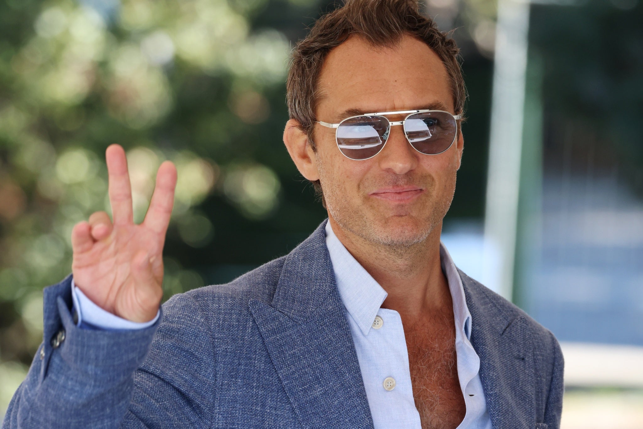 Jude Law attends the Venice Film Festival
