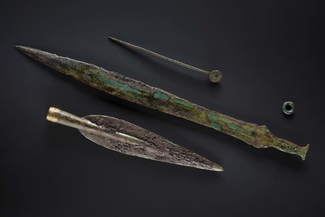 The Carnoustie Hoard was found during work on two new football pitches near the Angus town (National Museums Scotland/PA)