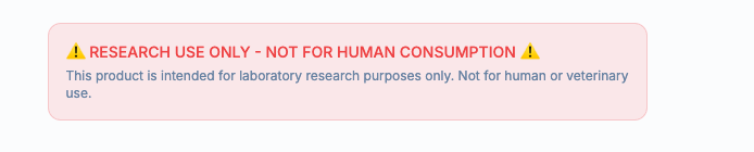 A screenshot of a warning on a page advertising Retatrutide
