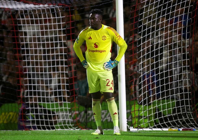 <p>Andre Onana has not impressed in goal for Man United over the past couple of years</p>