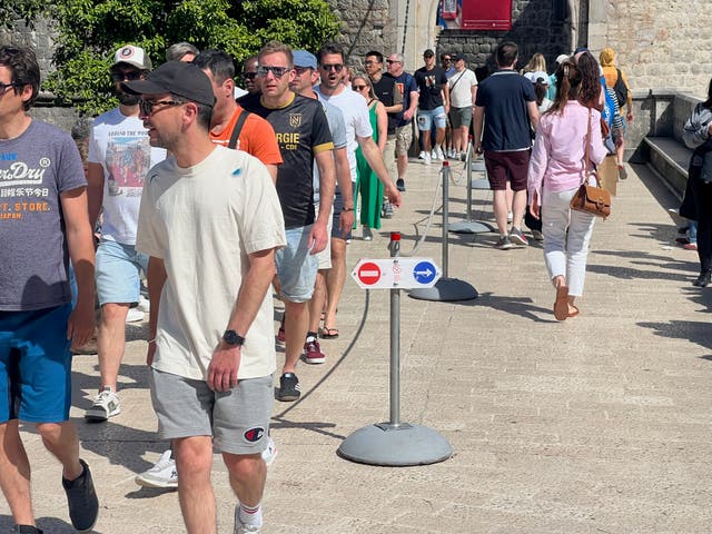 <p>Which way now? Crowds at Pile Gate in Dubrovnik</p>