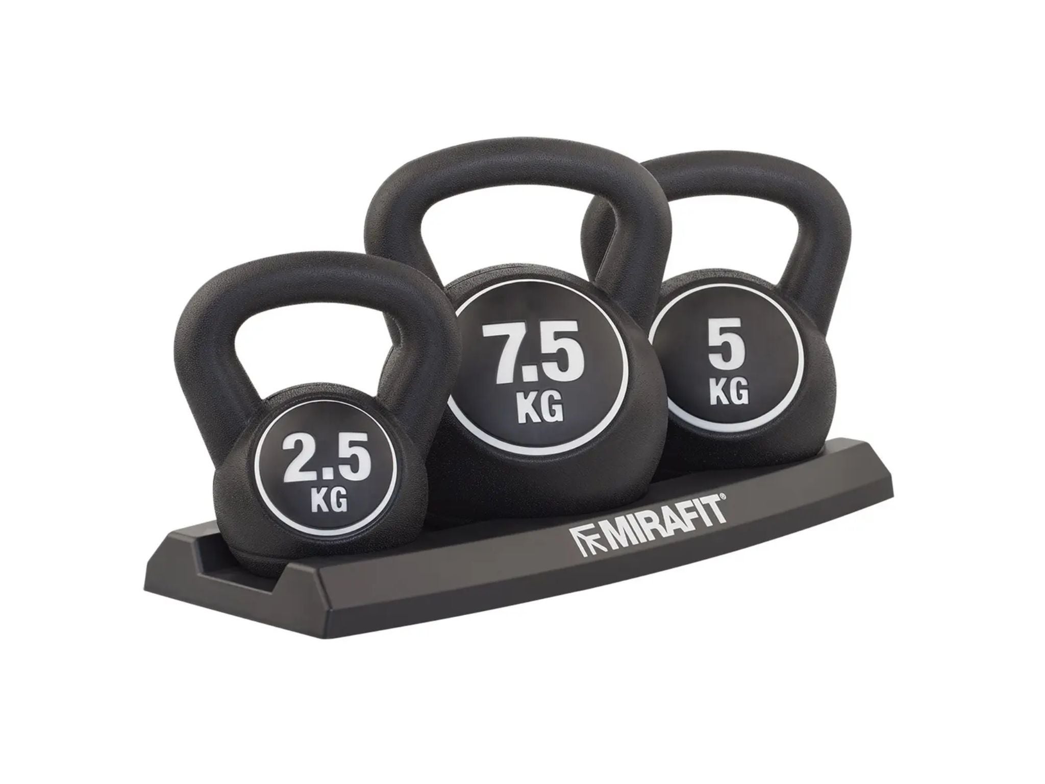 Mirafit kettlebell set 2.5kg/5kg/7.5kg with stand