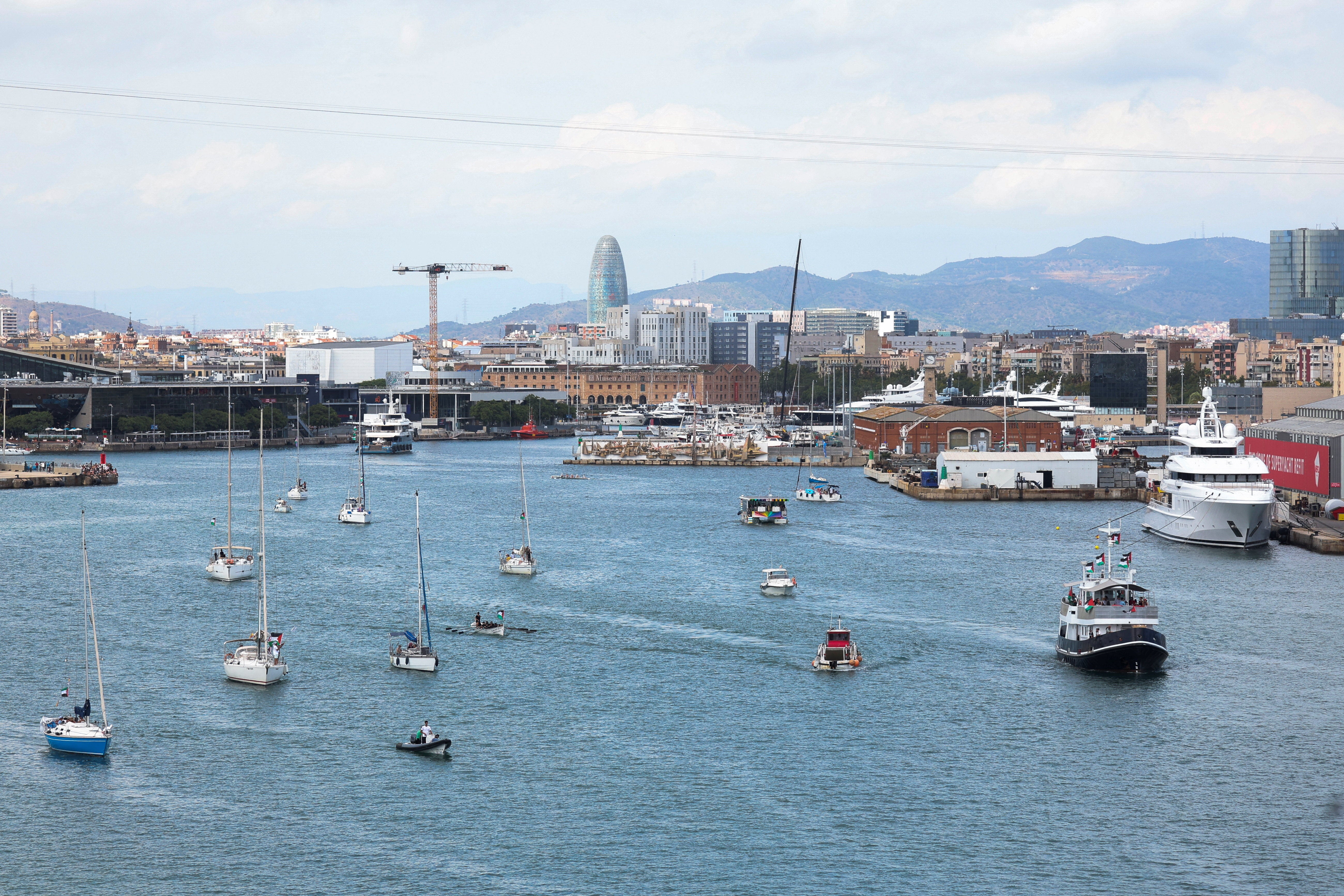 Boats from the Global Sumud Flotilla