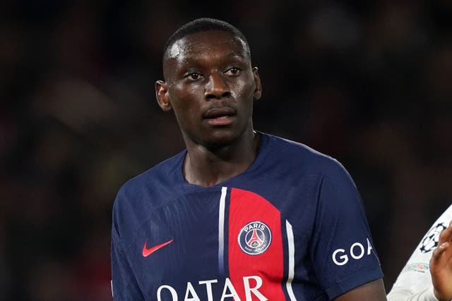 Paris St Germain forward Randal Kolo Muani is set to join Tottenham on loan (David Davies/PA)