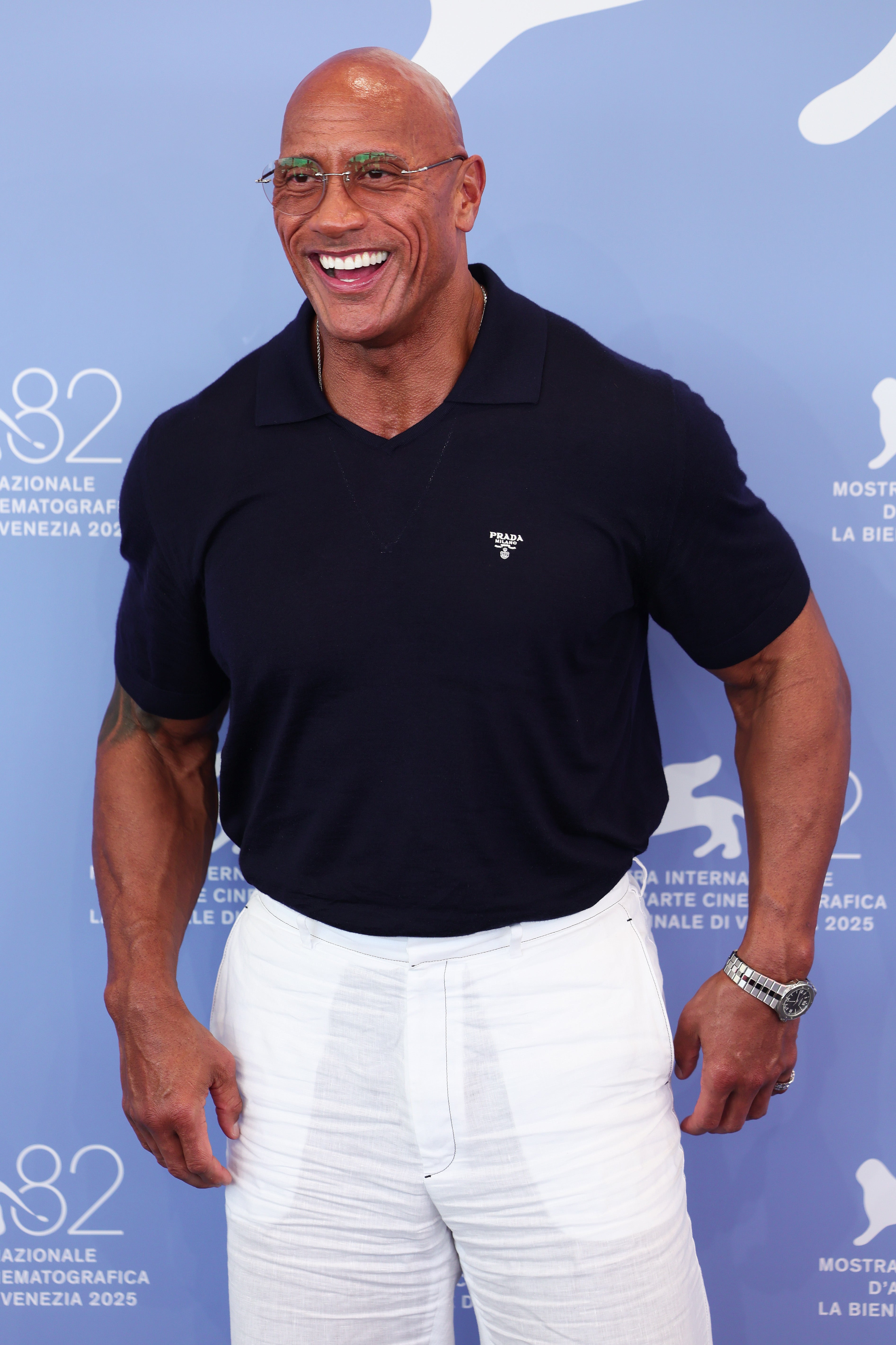 Dwayne Johnson promoting 'The Smashing Machine' during the 82nd Venice International Film Festival