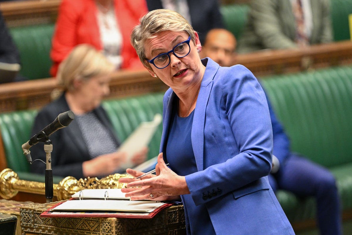 Migrants could be moved into warehouses when asylum hotels close, Cooper suggests