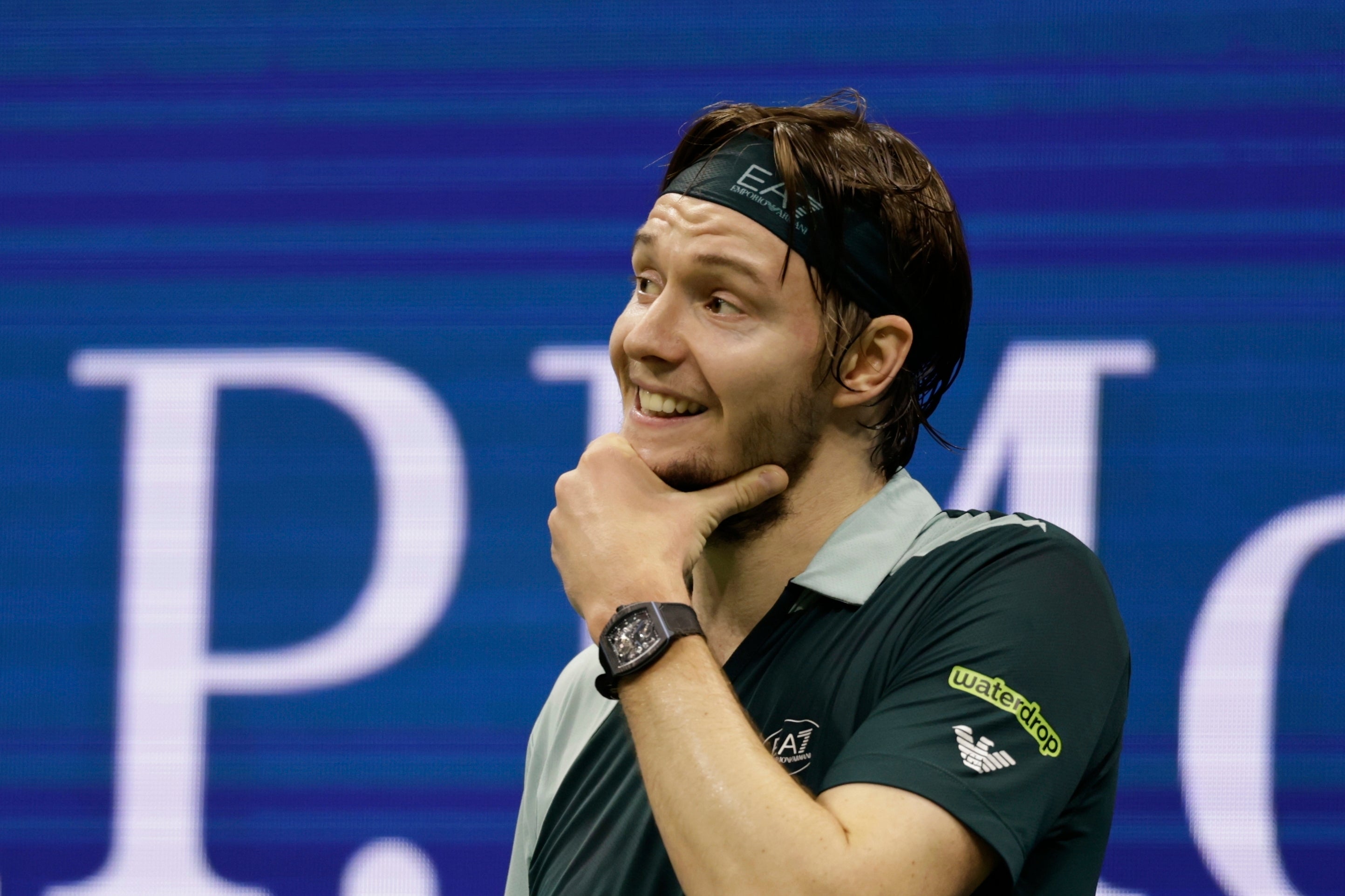Bublik celebrated winning a game against the defending champion Sinner