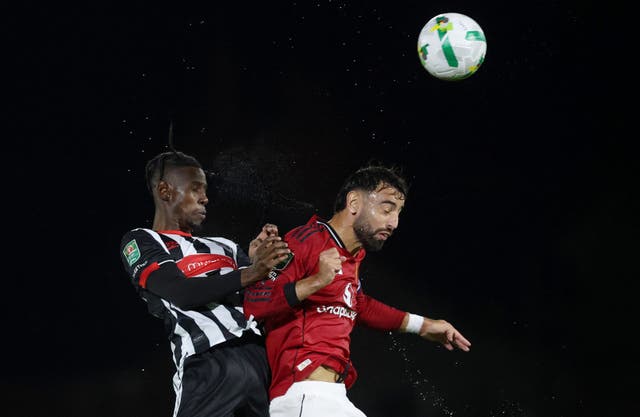 <p>Clarke Oduor came off the bench in Grimsby's win over Manchester United</p>