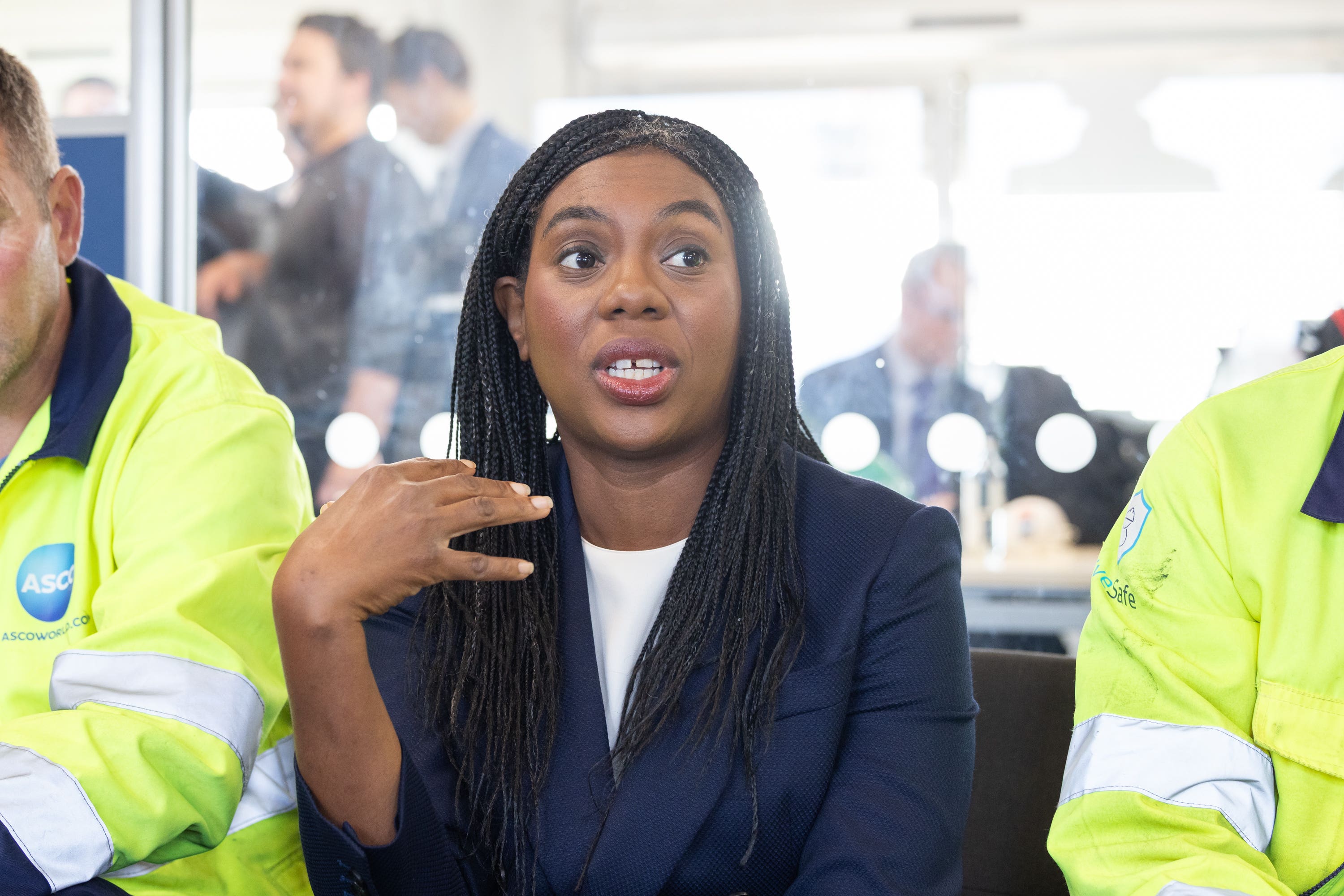 Conservative Party leader Kemi Badenoch has backed her Scottish party leader on a visit to Aberdeen (Paul Campbell/PA)