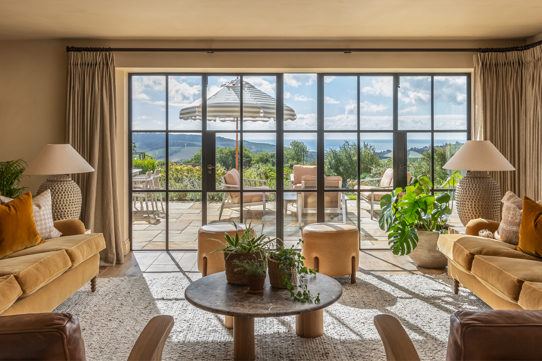 The main house looks out onto the Jurassic coastline