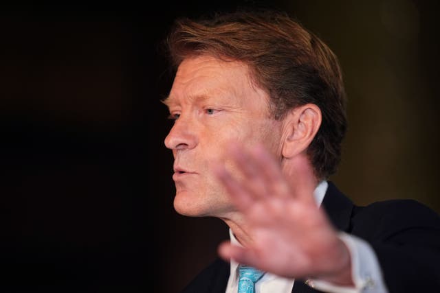 <p>Richard Tice at a Reform UK press conference on Monday</p>