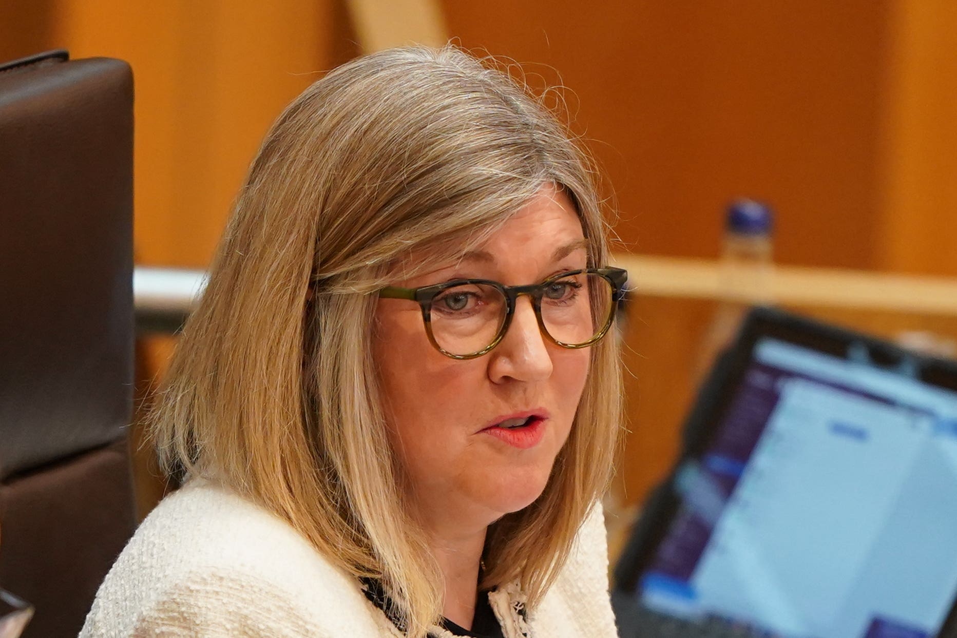Alison Johnstone addressed parliament on Tuesday afternoon. (Andrew Milligan/PA)