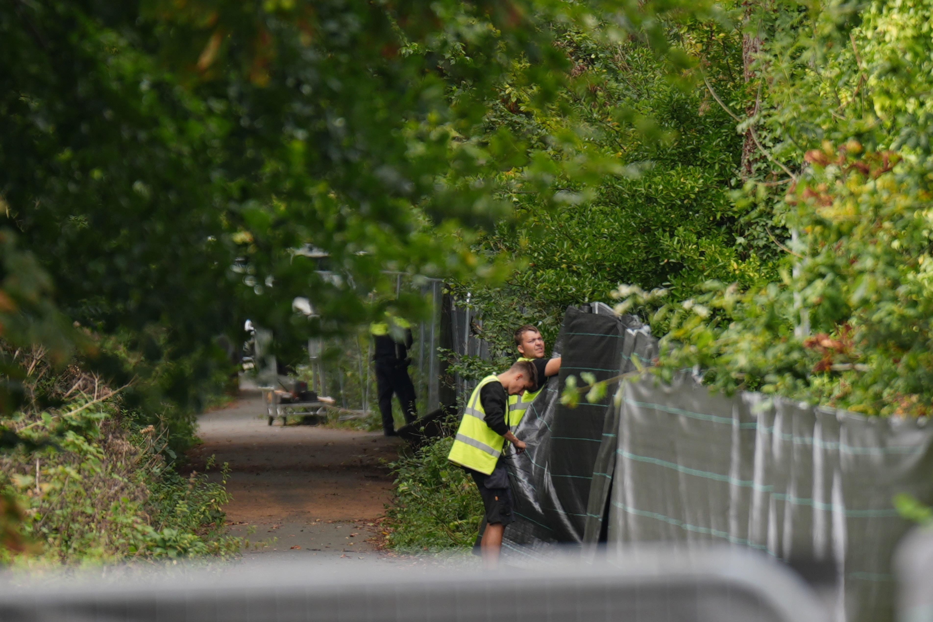 Fences are erected on an area of open ground in Donabate (Niall Carson/PA)