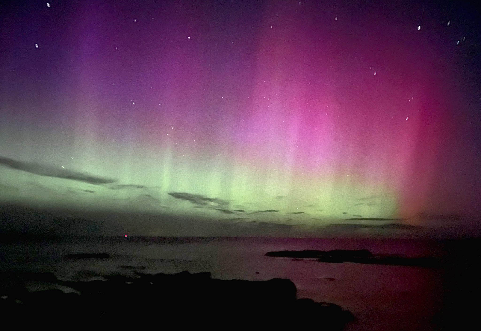 The Northern Lights tend to be most visible in the north of England and Scotland