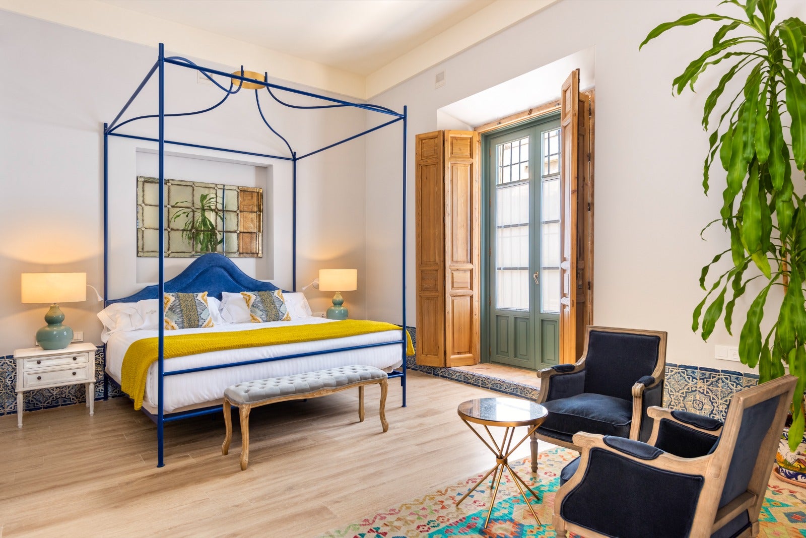 Some of the tastefully decorated suites at Palacio Bucarelli have terraces