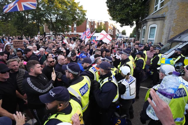 The summer months have seen a string of protests linked to asylum seeker accommodation and against the ban on Palestine Action. (Jordan Pettitt/PA)