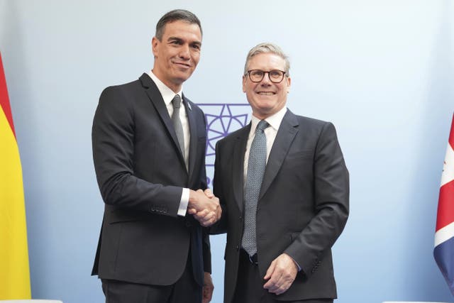 Prime Minister Sir Keir Starmer and Spain’s Prime Minister Pedro Sanchez will meet in London (Kin Cheung/PA)