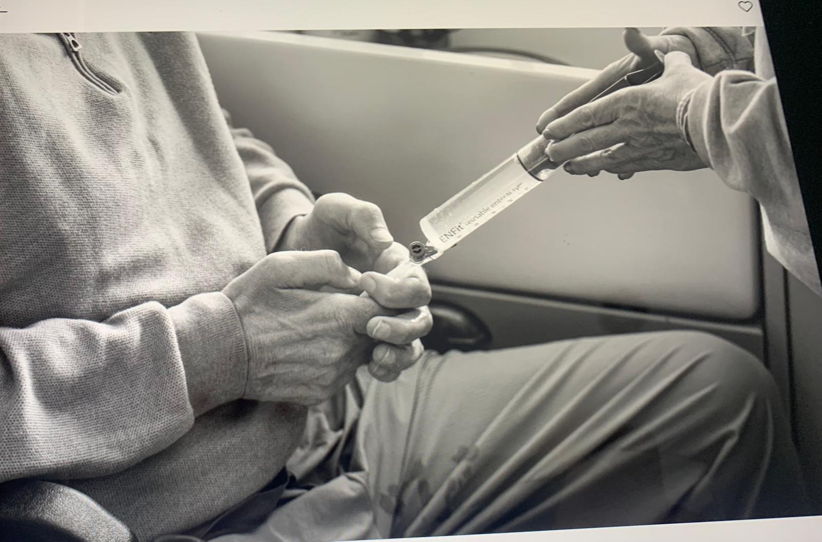 Mr Scott uses a feeding tube for food and medication