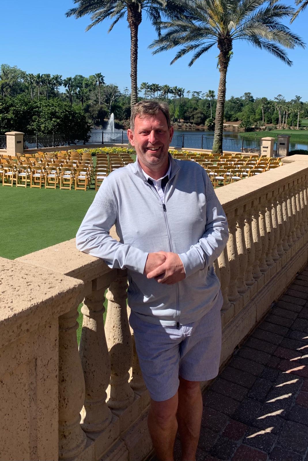 Mr Scott before his diagnosis on a family holiday