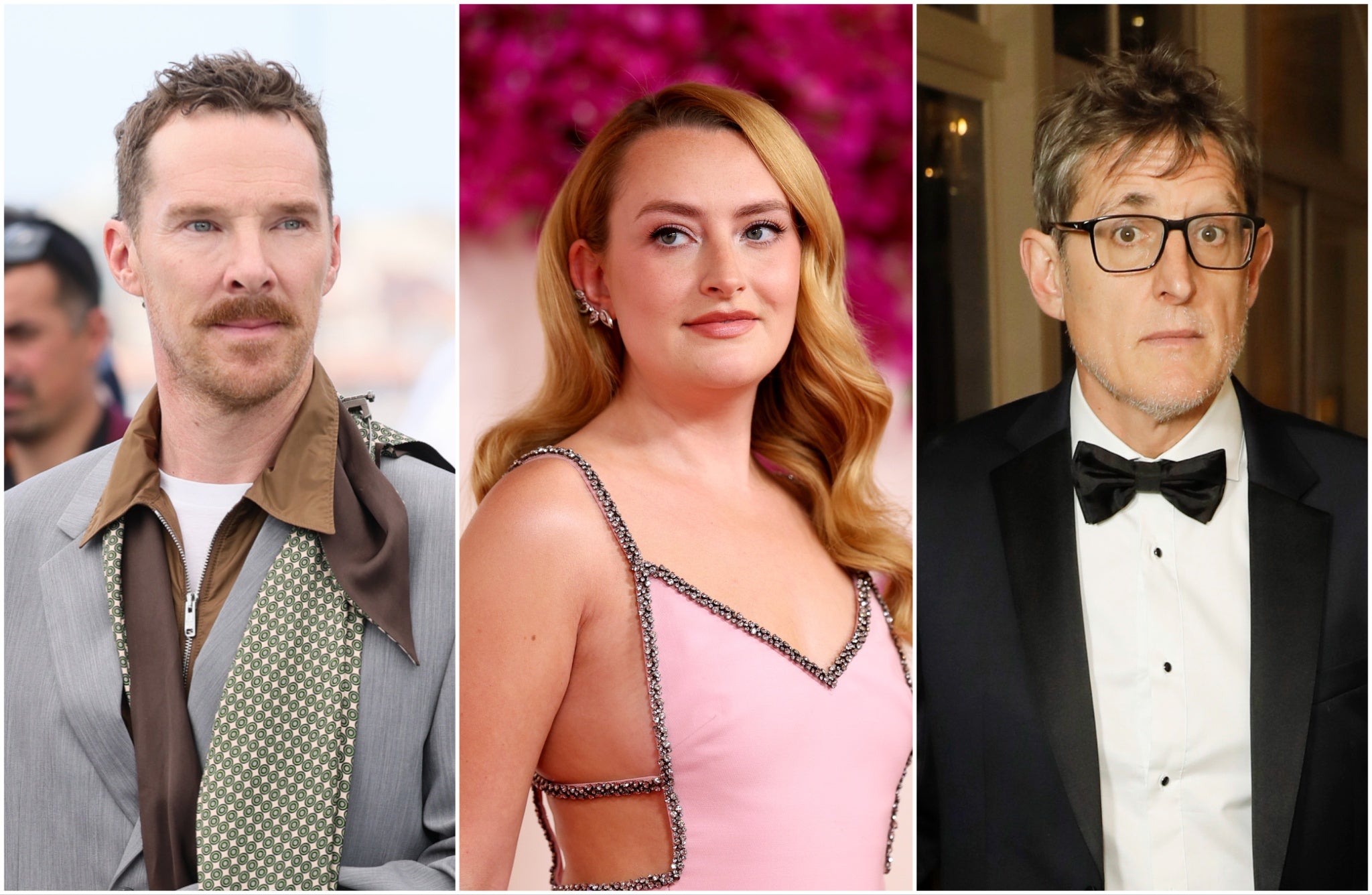 L-R: Benedict Cumberbatch, Amelia Dimoldenberg and Louis Theroux have joined the Together For Palestine concert lineup